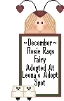 Click here to adopt your December Rosie rags Fairy at Leona's Adopt Spot.