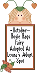 Click here to adopt your October Rosie Rags Fairy at Leona's Adopt Spot.